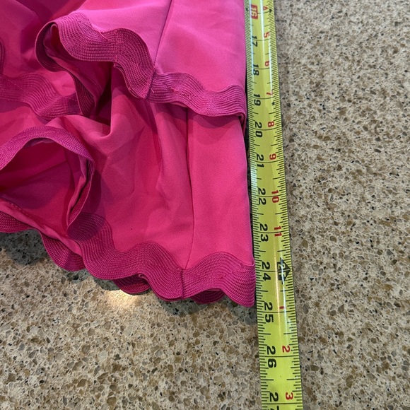 Main Strip Fuchsia One-Shoulder Ruffle Mini Dress - Picture 9 of 10